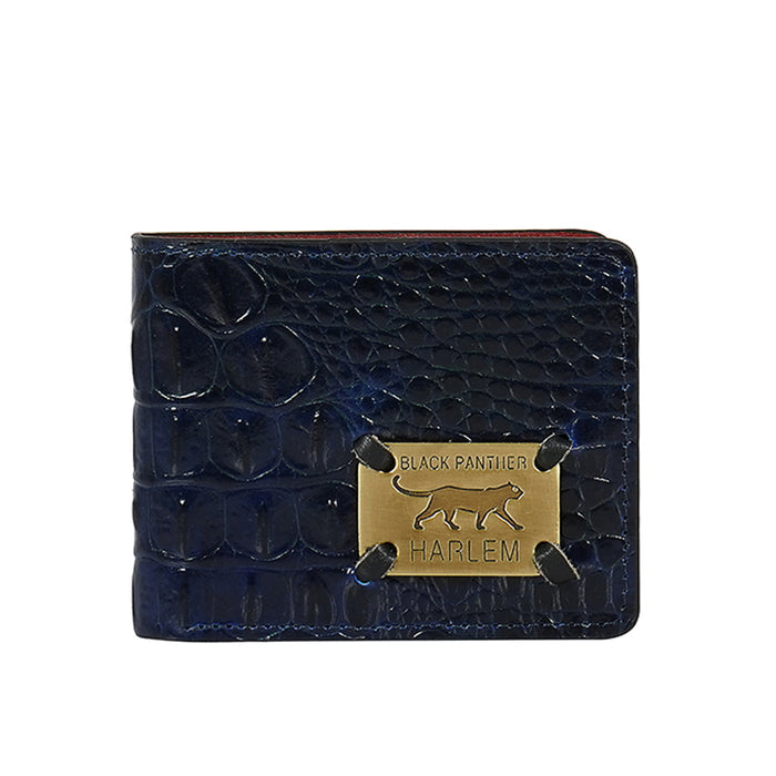 Tupac W2 Blue Leather Bi-Fold Wallet