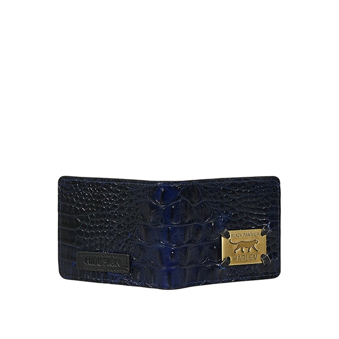 Tupac W2 Blue Leather Bi-Fold Wallet