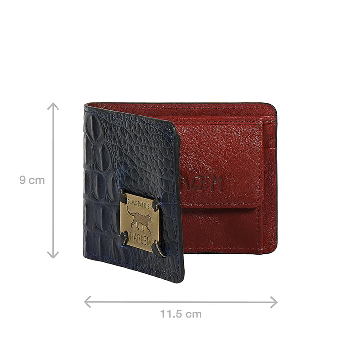 Tupac W2 Blue Leather Bi-Fold Wallet