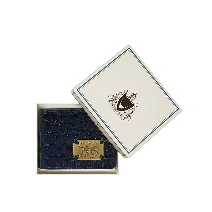 Tupac W2 Blue Leather Bi-Fold Wallet