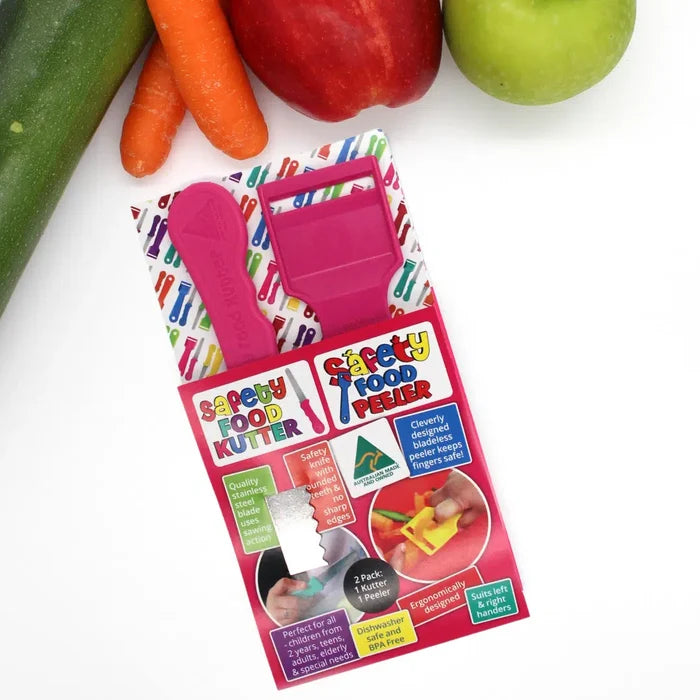 Twin Pack - Safety Food Kutter and Safety Food Peeler - Pink