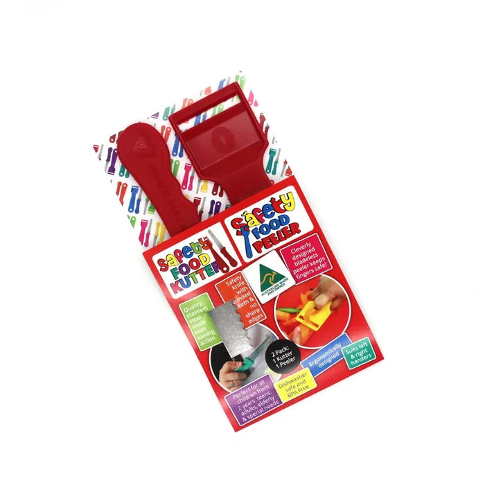 Twin Pack - Safety Food Kutter and Safety Food Peeler - Red