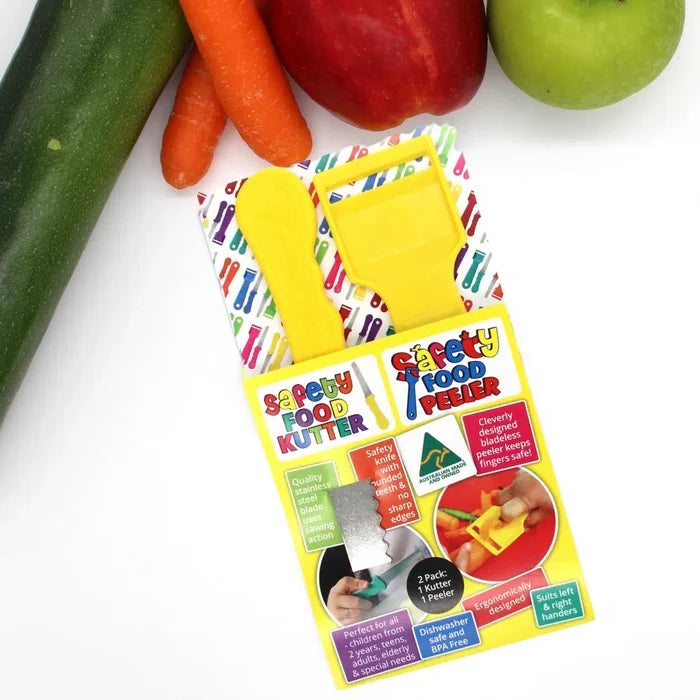 Twin Pack - Safety Food Kutter and Safety Food Peeler - Yellow