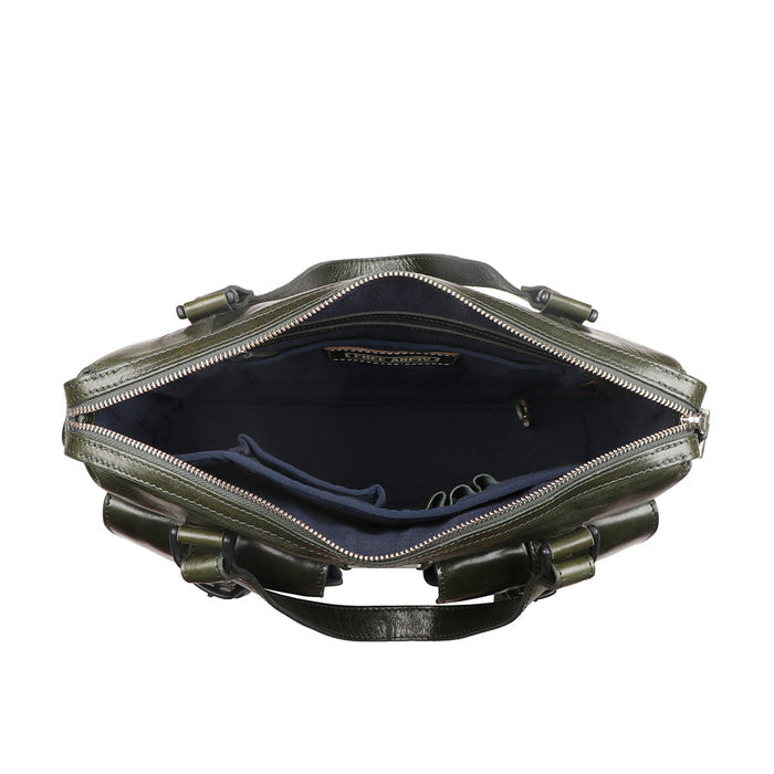 Uncle Ho 01 Green Leather  Briefcase