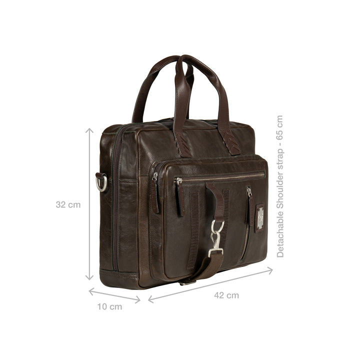 Uncle Ho 02 Green Leather  Briefcase