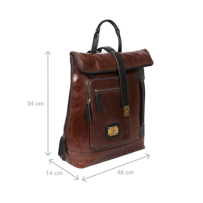 Uncle Ho 03 Brown Leather  Backpack