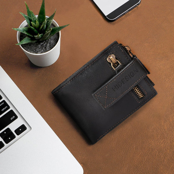 Uncle Ho W1 Black Leather Bi-Fold Wallet