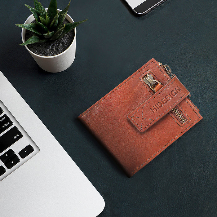 Uncle Ho W1 Tan Leather Bi-Fold Wallet