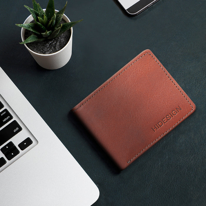 Uncle Ho W2 Tan Leather Bi-Fold Wallet