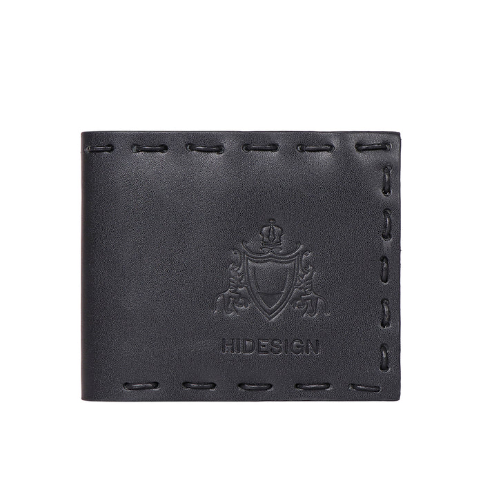 Uomo Black Leather Bi-Fold Wallet