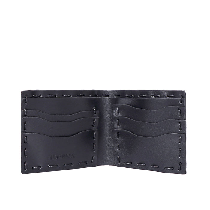 Uomo Black Leather Bi-Fold Wallet