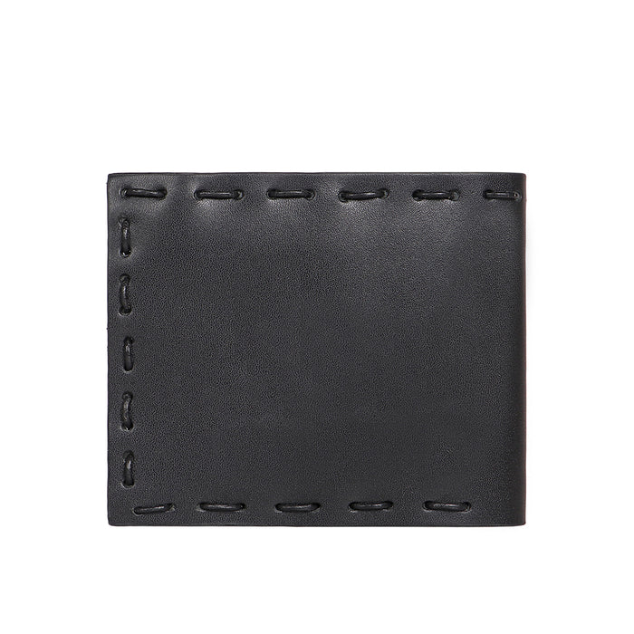 Uomo Black Leather Bi-Fold Wallet