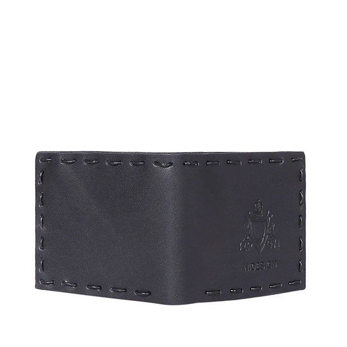 Uomo Black Leather Bi-Fold Wallet