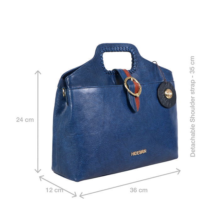 Ursula 02 Blue Leather Satchel