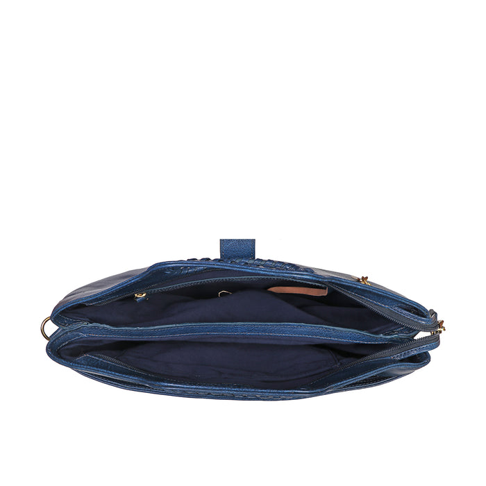 Ursula 02 Blue Leather Satchel