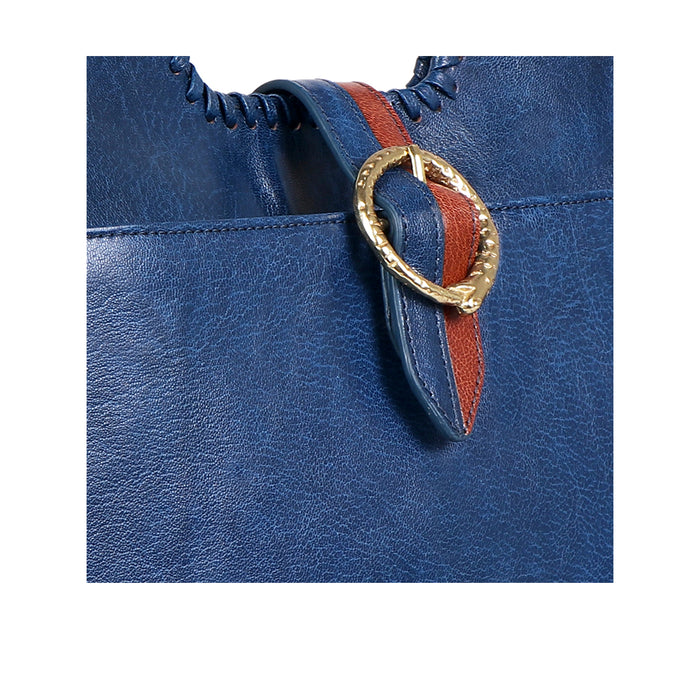 Ursula 02 Blue Leather Satchel