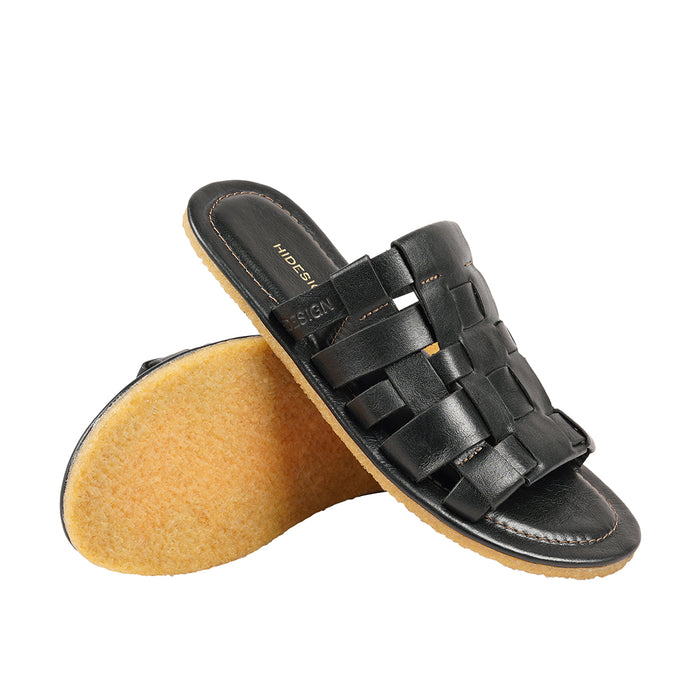 Vail Women's Black Leather Slides