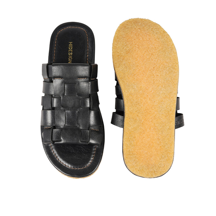 Vail Women's Black Leather Slides