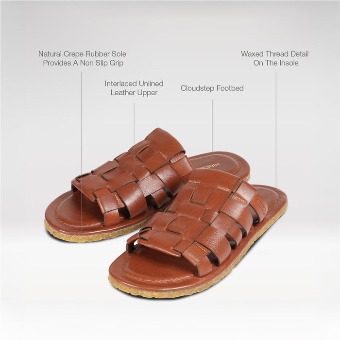 Vail Women's Brown Leather Slides