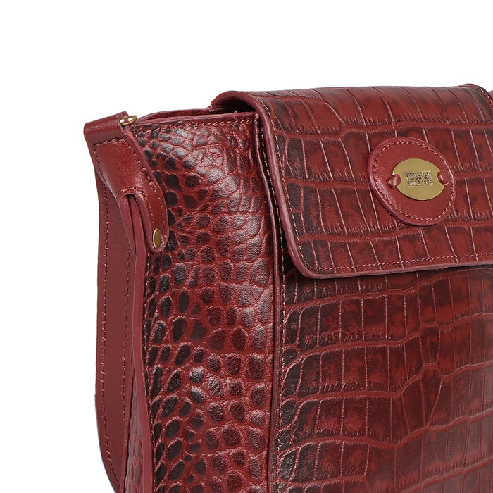 Valencia 02 Marsala Leather Sling Bag