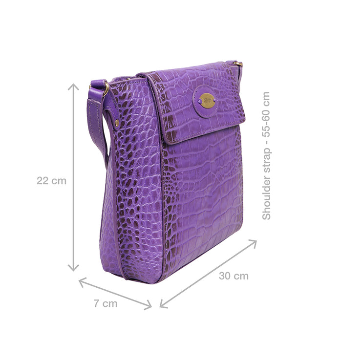 Valencia 02 Purple Leather Sling Bag