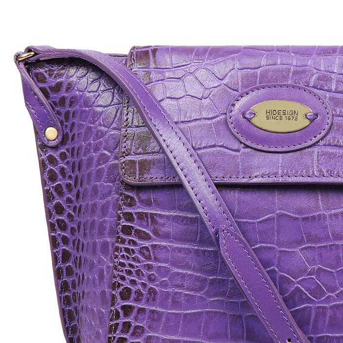 Valencia 02 Purple Leather Sling Bag