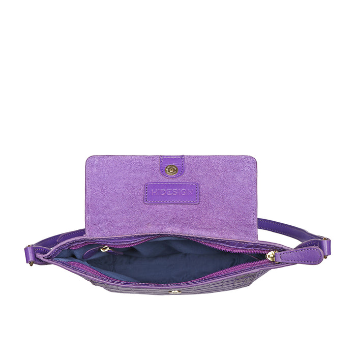 Valencia 02 Purple Leather Sling Bag