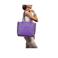 Valencia 03 Purple Leather Tote Bag