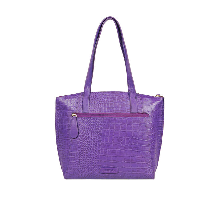 Valencia 03 Purple Leather Tote Bag