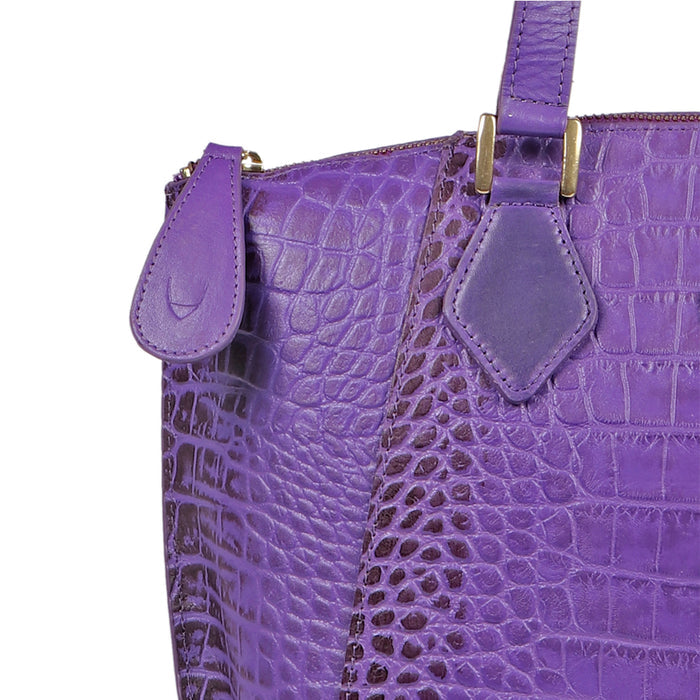 Valencia 03 Purple Leather Tote Bag