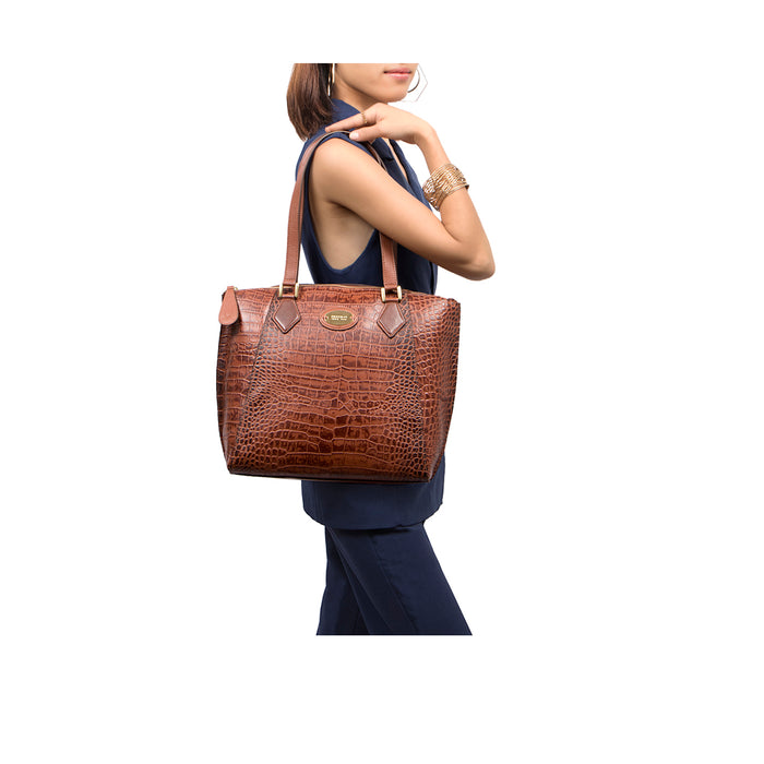 Valencia 03 Tan Leather Tote Bag