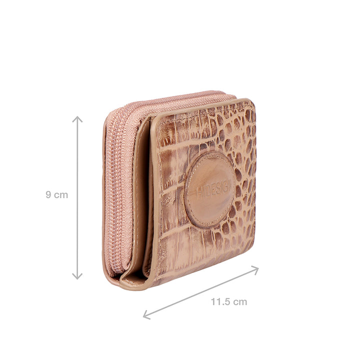 Valencia W1 Nude Leather Zip Around Wallet