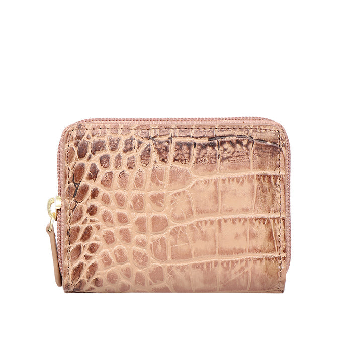 Valencia W1 Nude Leather Zip Around Wallet