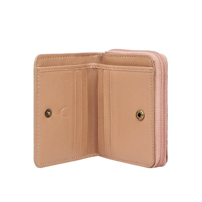 Valencia W1 Nude Leather Zip Around Wallet