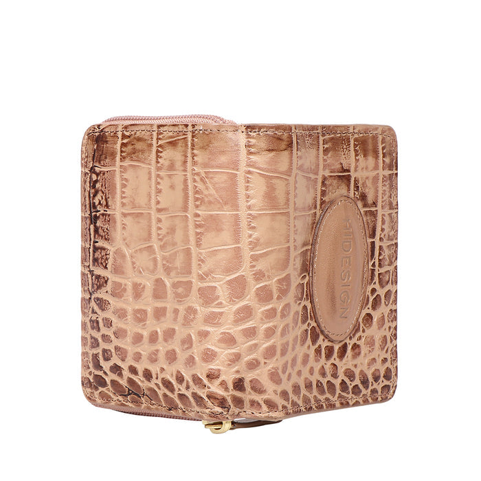 Valencia W1 Nude Leather Zip Around Wallet