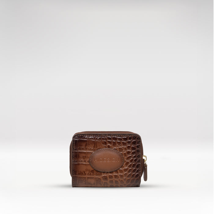 Valencia W1 Tan Leather Zip Around Wallet