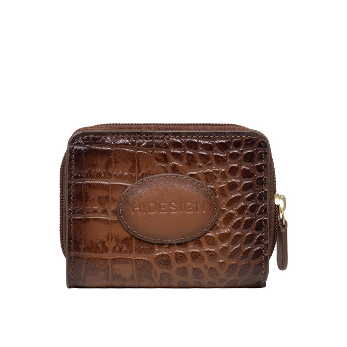 Valencia W1 Tan Leather Zip Around Wallet