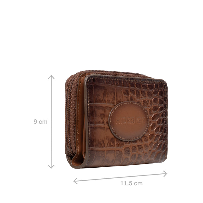 Valencia W1 Tan Leather Zip Around Wallet