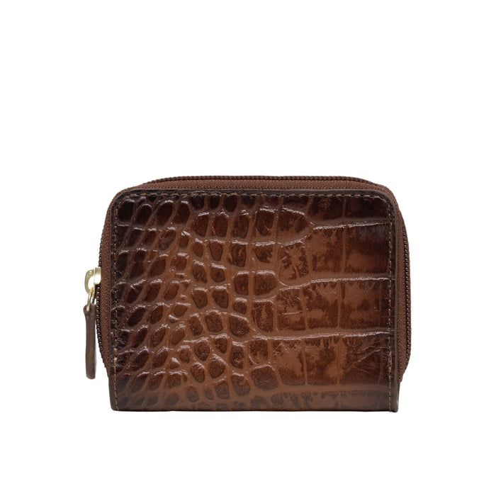 Valencia W1 Tan Leather Zip Around Wallet