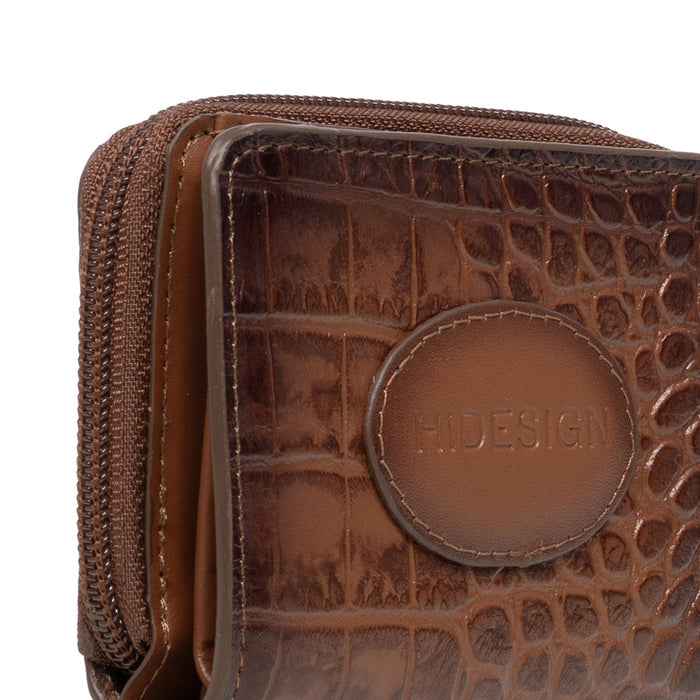 Valencia W1 Tan Leather Zip Around Wallet