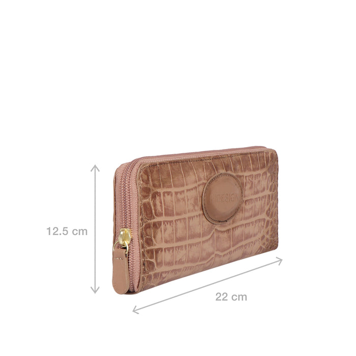 Valencia W2 Nude Leather Zip Around Wallet