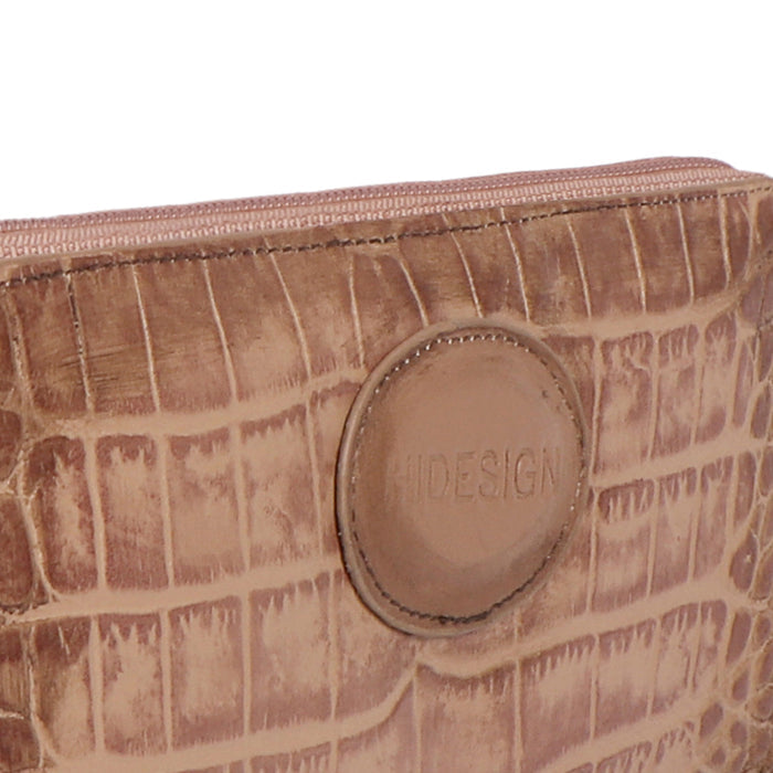 Valencia W2 Nude Leather Zip Around Wallet