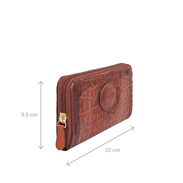 Valencia W2 Tan Leather Zip Around Wallet