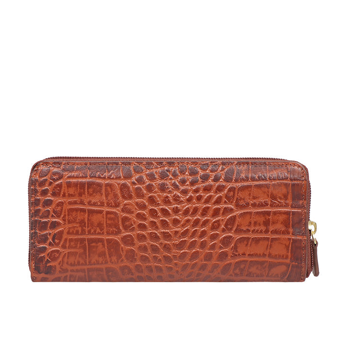 Valencia W2 Tan Leather Zip Around Wallet