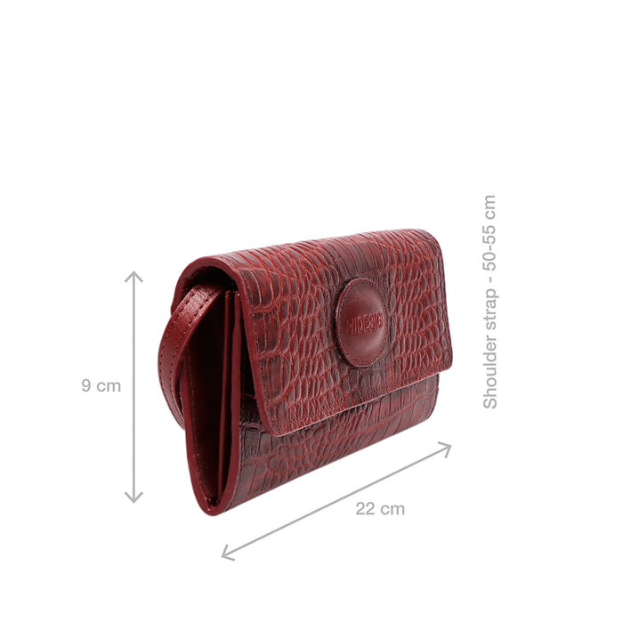 Valencia W3 Marsala Leather Sling Wallet