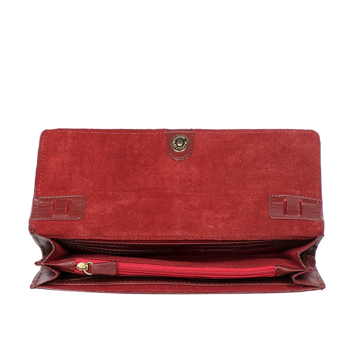 Valencia W3 Marsala Leather Sling Wallet