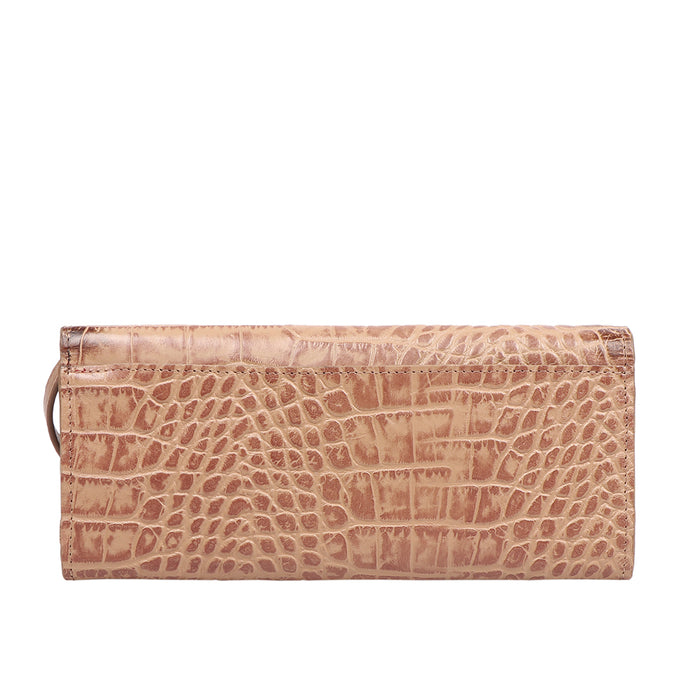 Valencia W3 Nude Leather Sling Wallet