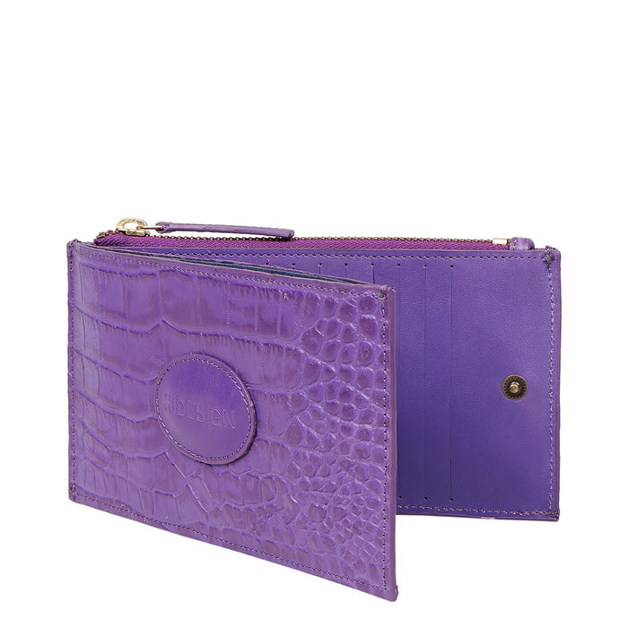 Valencia W4 Purple Leather Bi-Fold Wallet