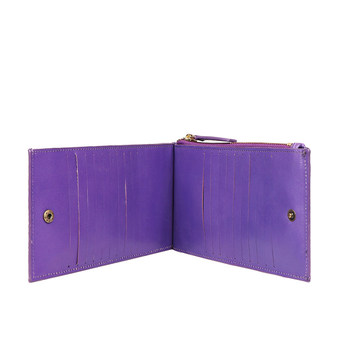 Valencia W4 Purple Leather Bi-Fold Wallet
