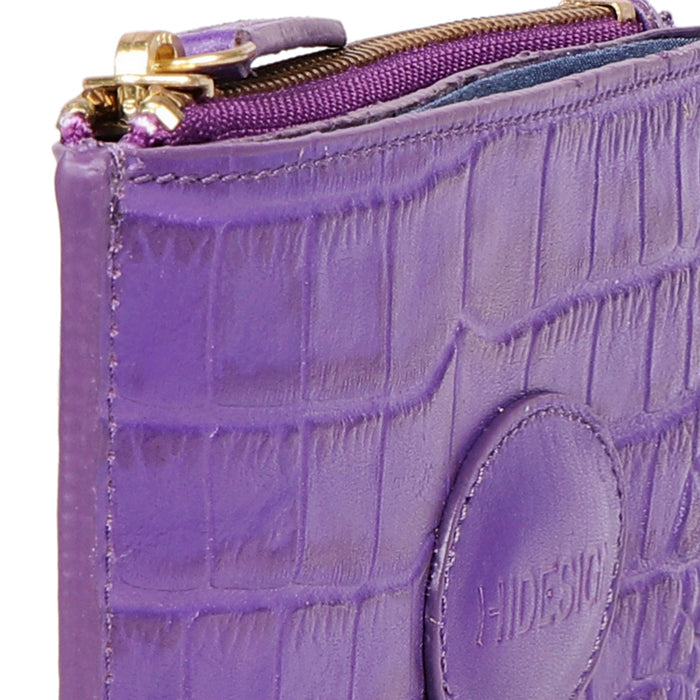 Valencia W4 Purple Leather Bi-Fold Wallet
